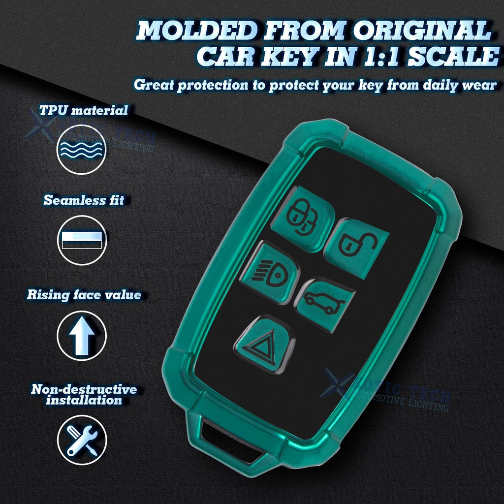 2PCS Soft TPU Remote Key Fob Shell Holder for Range Rover Jaguar (2016-2019)