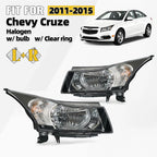 Halogen Headlight Pair with Bulbs for Chevrolet Cruze (2011–2015)