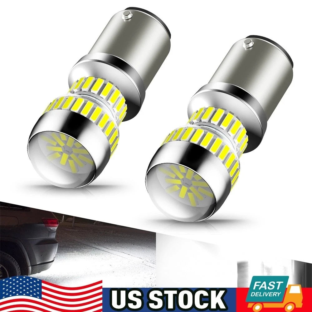 2X 1157 54-SMD LED Tail Stop Brake Turn Signal Parking Light Bulbs for