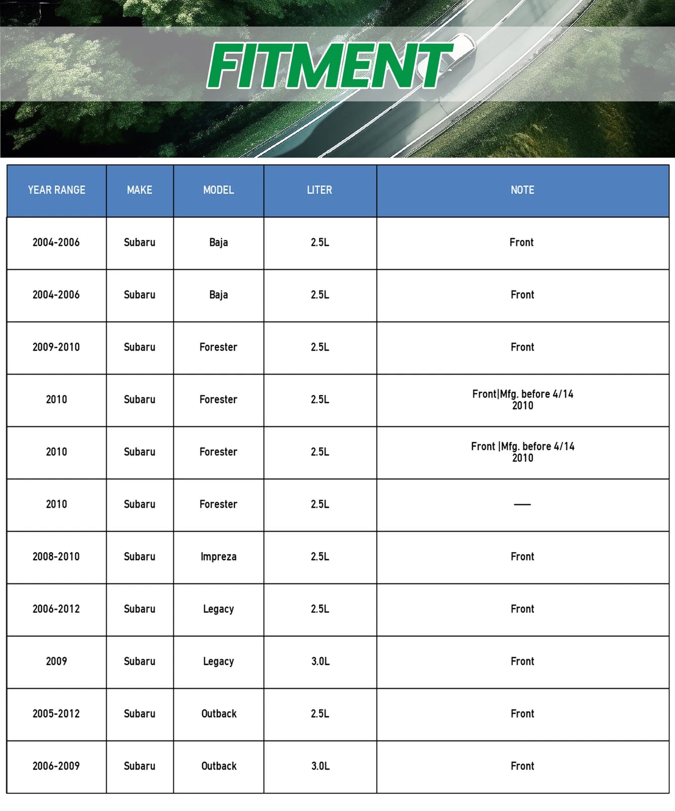 Front Drilled Brake Rotors Pads Kit for Subaru Outback Forester Legacy Impreza