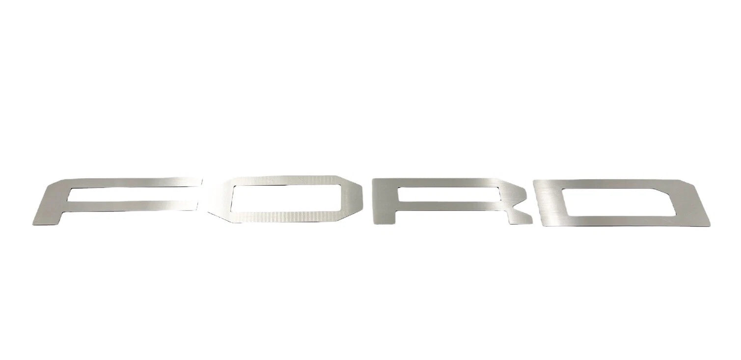 Brushed Stainless Grille Letters Set Replacement for Ford F-150 Raptor (2017–2018)