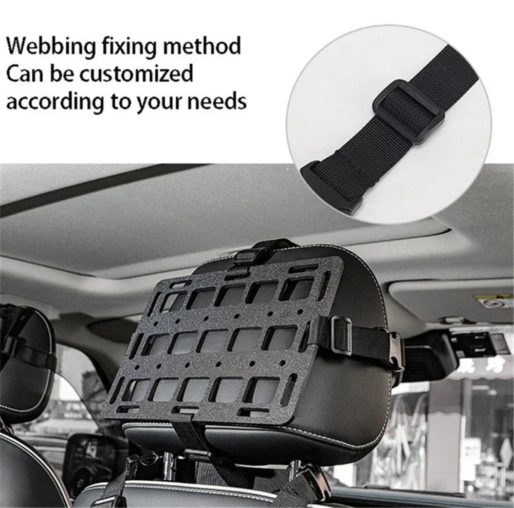 Tactical Molle Panel Headrest Gun Rack Storage for Universal Vehicle