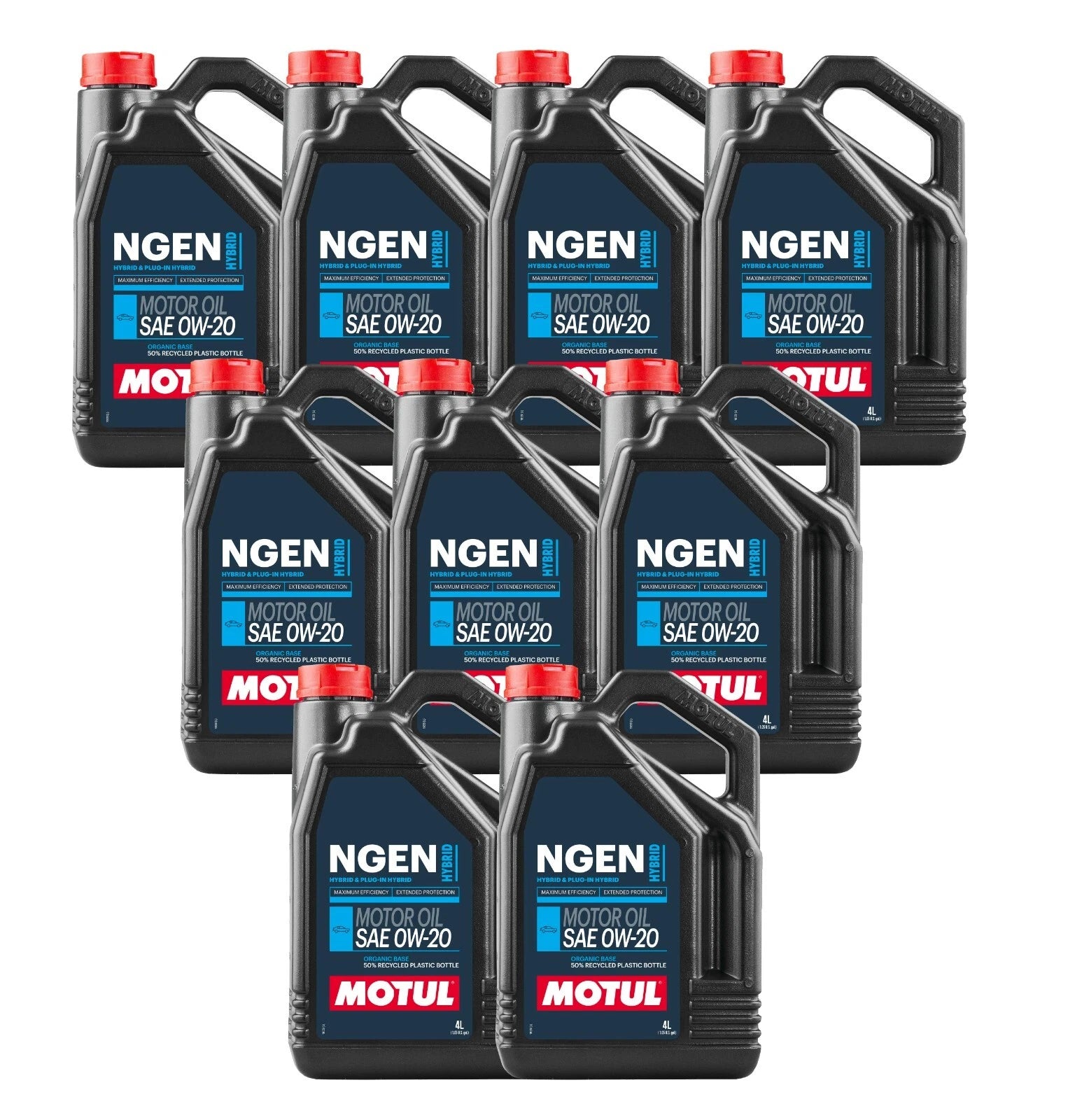Set of 9 Motul Hybrid SAE 0W-20 Full Synthetic Motor Oil (36L)