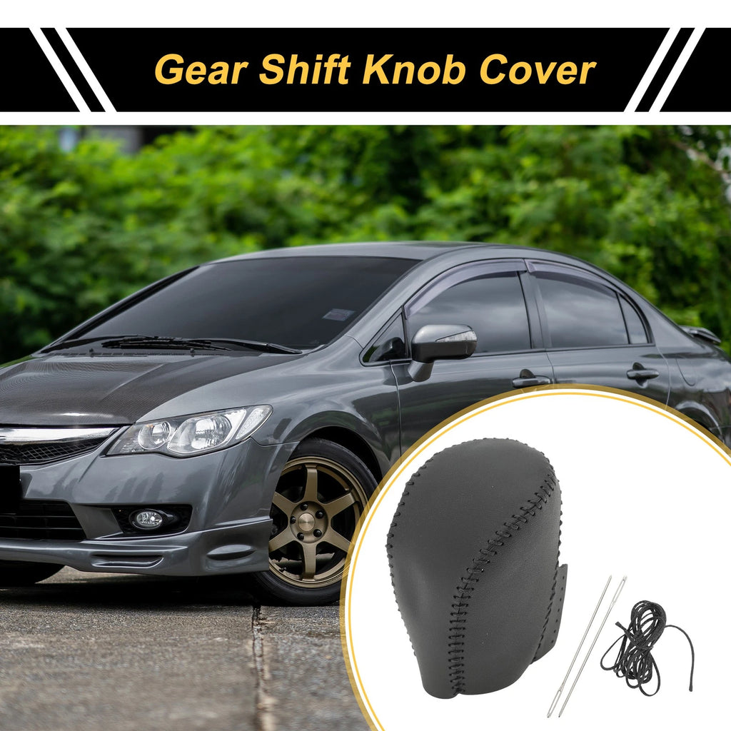 1 Pc Gear Shift Knob Cover for Honda Civic (2016–2021) Black Faux Leather