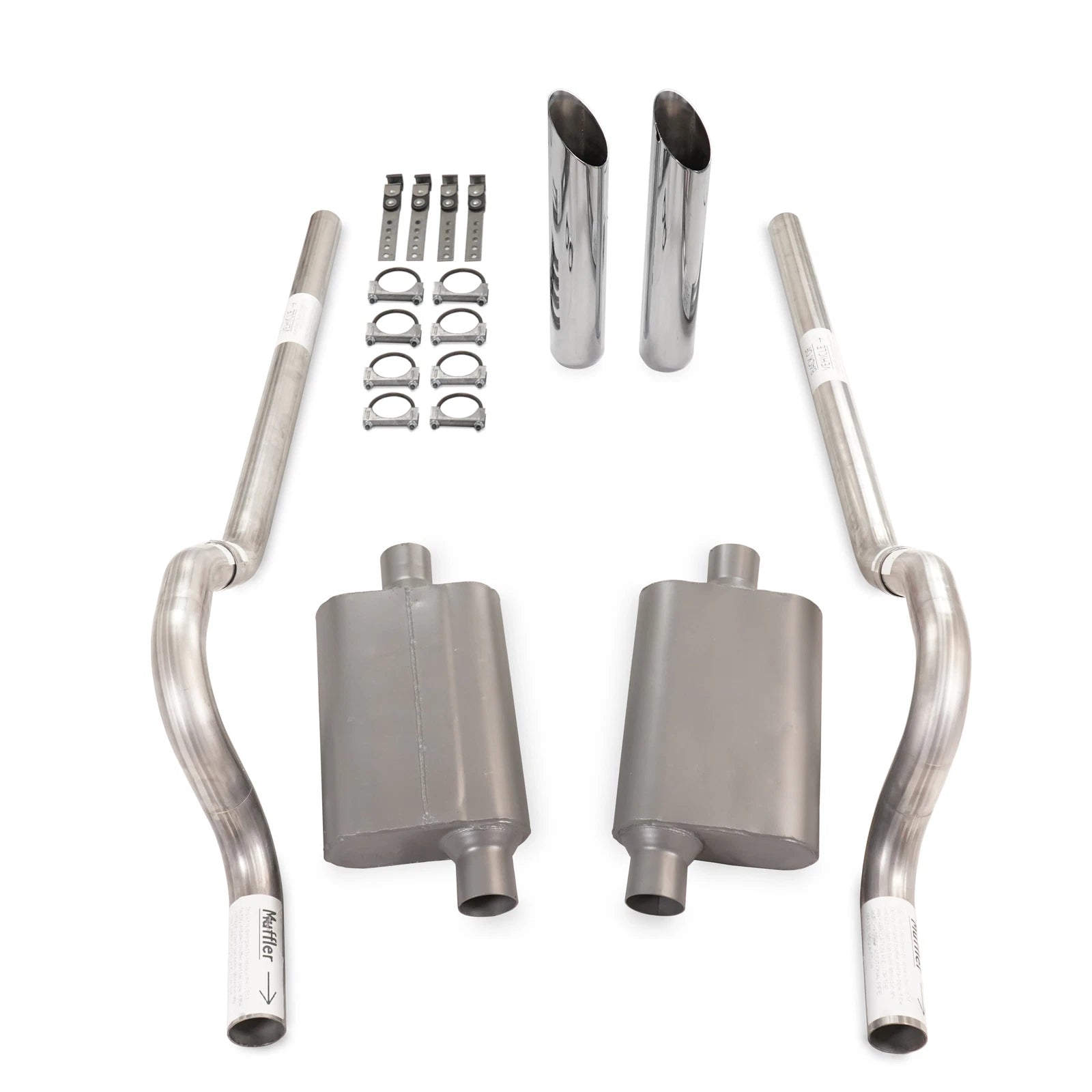 2.5" Dual Exhaust Kit for Mopar B Body (1962–1974) 2 Chamber Rear Exit SW Tip
