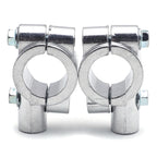 Chrome 1" 25mm Motorcycle Handlebar Mirror Thread Mount Clamp Adapter