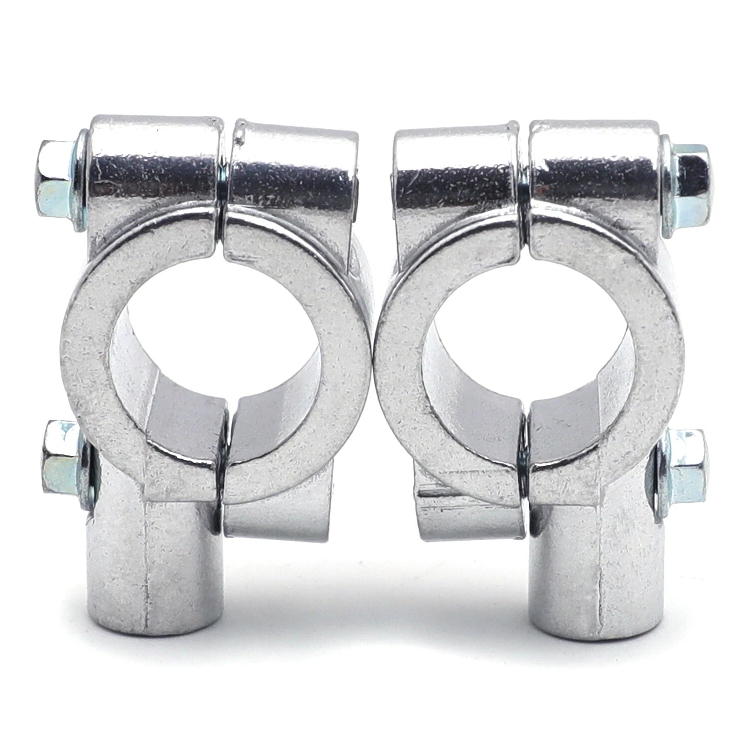 Chrome 1" 25mm Motorcycle Handlebar Mirror Thread Mount Clamp Adapter