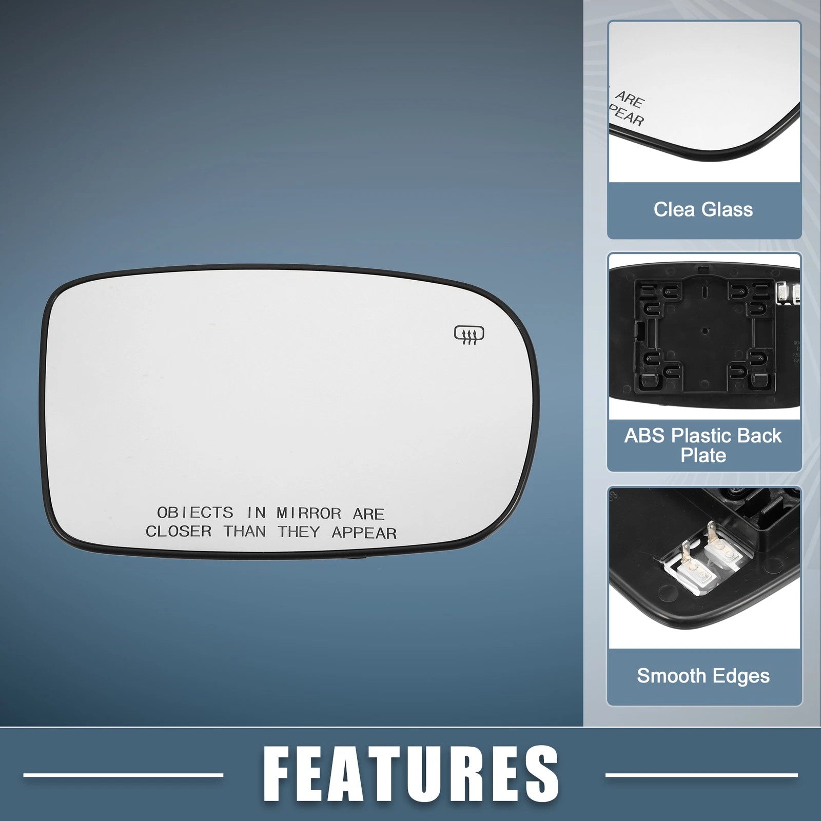 Heated Mirror Glass Right 68101146AA for Chrysler 200, Dodge Charger (2011–2021)