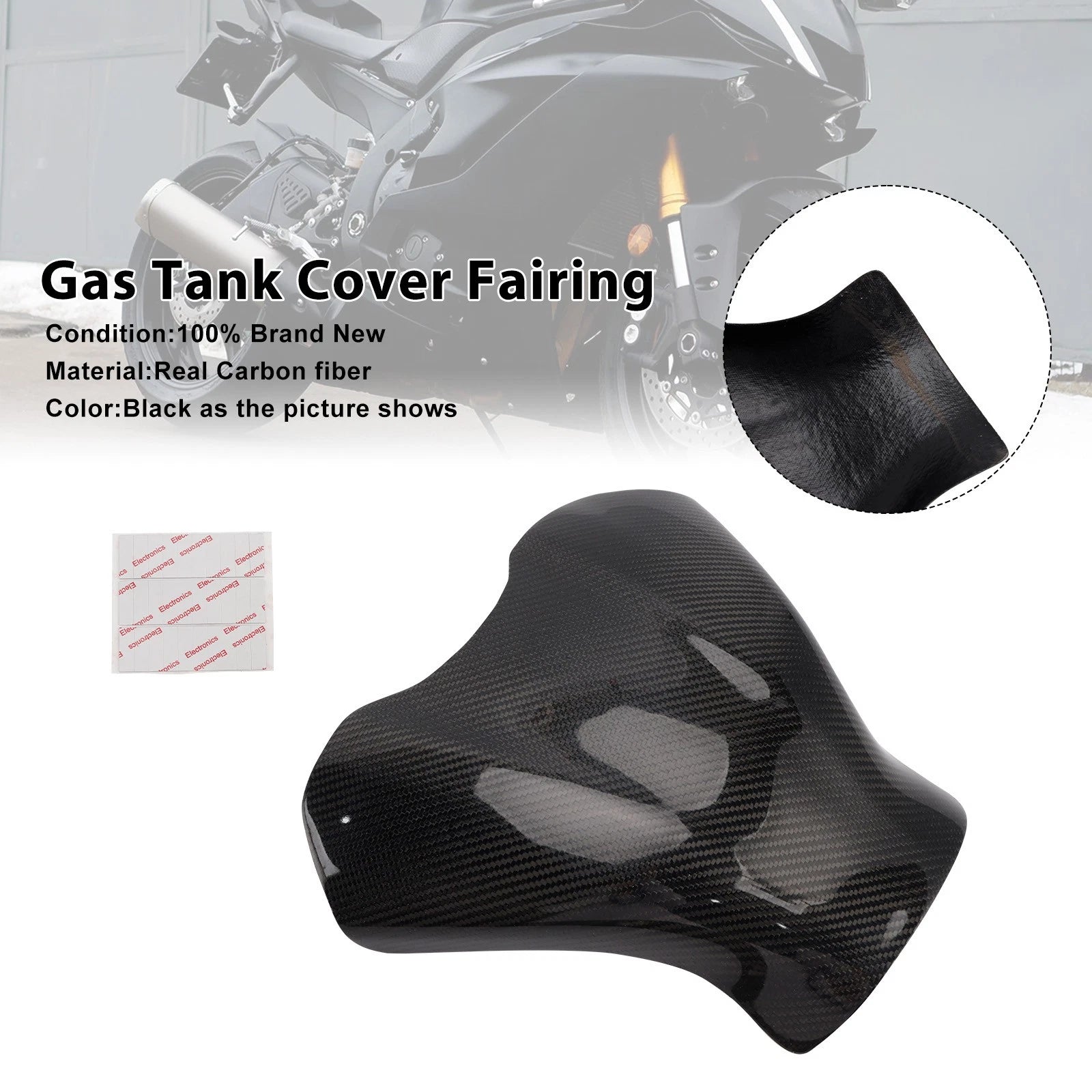 Real Carbon Fiber Tank Cover Fairing for Yamaha YZF R6 (2017–2023)