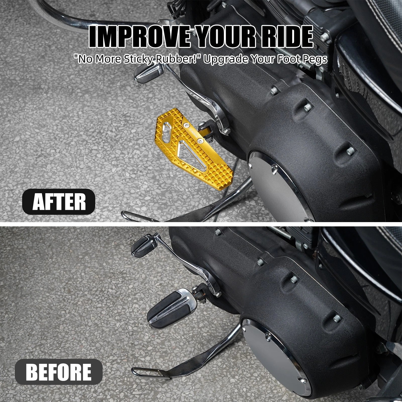 Front Rider Floorboard Footpegs for Harley Dyna Street Bob EFI (2006–2011)