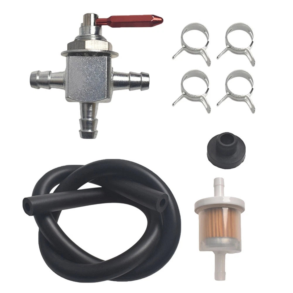 2X Two-Way Fuel Shut Off Valve 1/4 with Fuel Line for Tractors