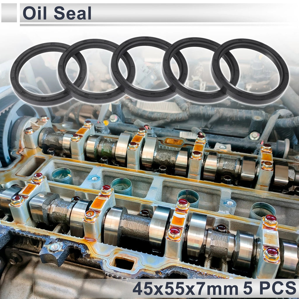 Set of 5 Oil Seal Rotary Shaft Seal NBR Rubber 45x55x7mm