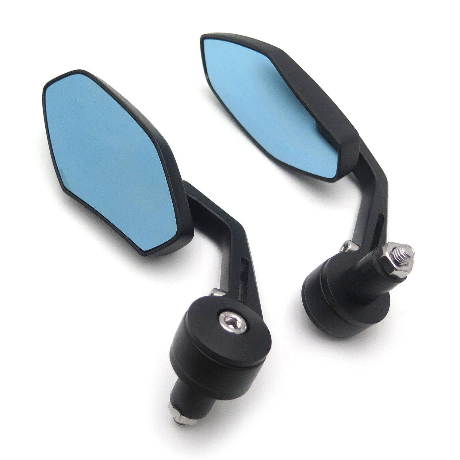 Polygon Mirrors for Honda Suzuki Kawasaki Yamaha (7/8" 1" Diameter)