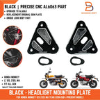 Black Aluminium Headlight Mounting Plate for Honda Monkey Z125 (2018-2024)