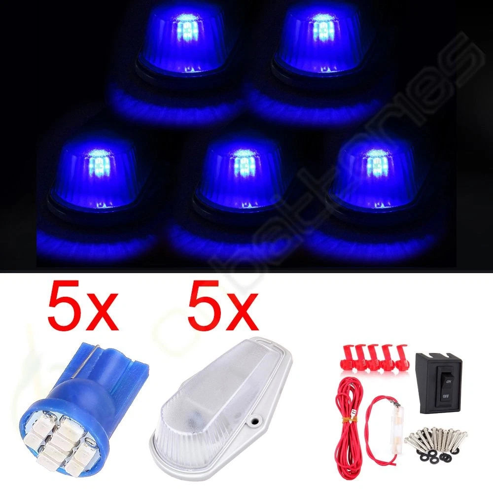 5pcs LED T10 194 Clear Cab Marker Light for Universal (12V)