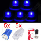 5pcs LED T10 194 Clear Cab Marker Light for Universal (12V)