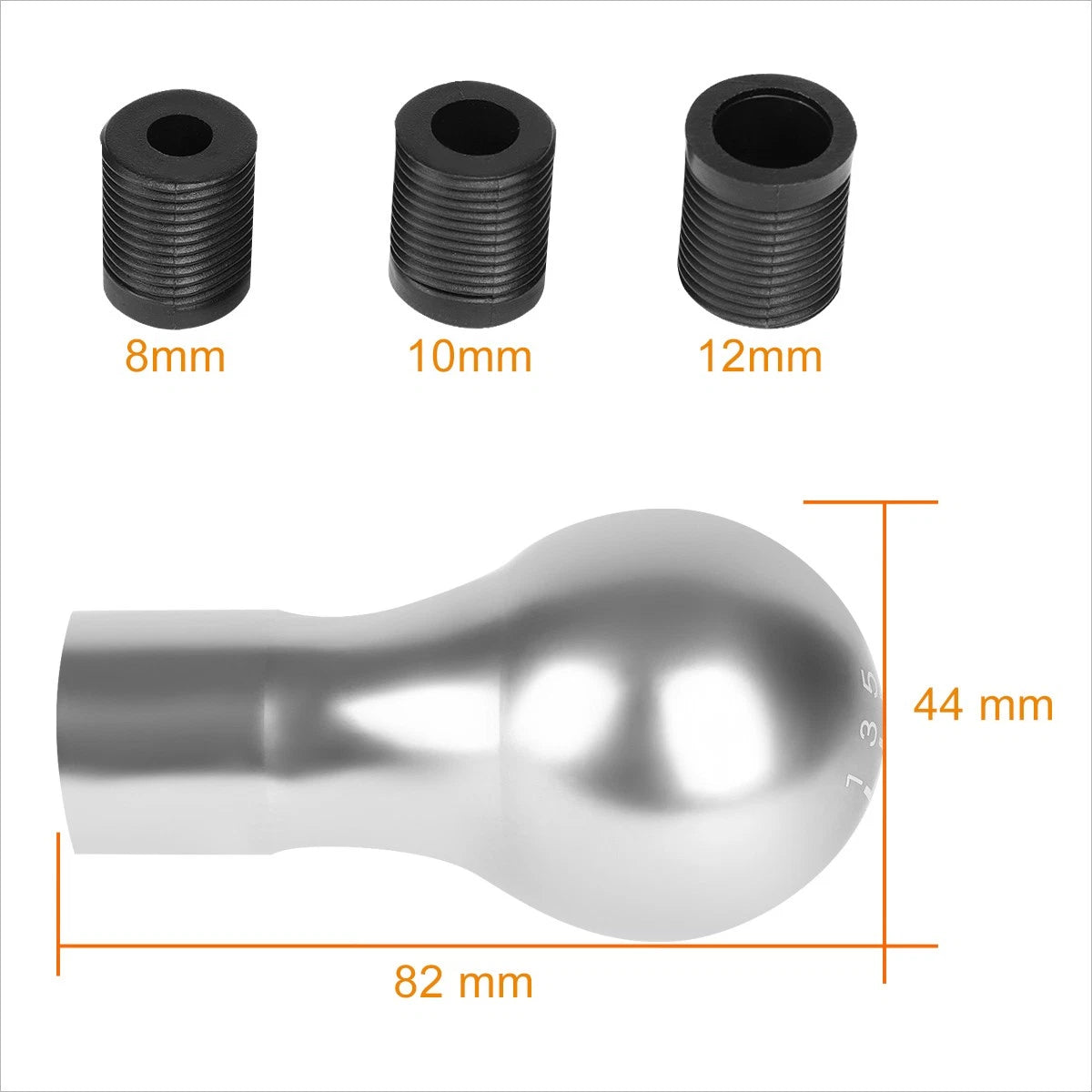 J2 Spherical Teardrop Aluminum Shift Knob for Universal 6-Speed Manual