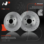 Set of 2 Rear Drilled Brake Rotors, Pads & Hub Bearing for Ford Focus (2012–2018)