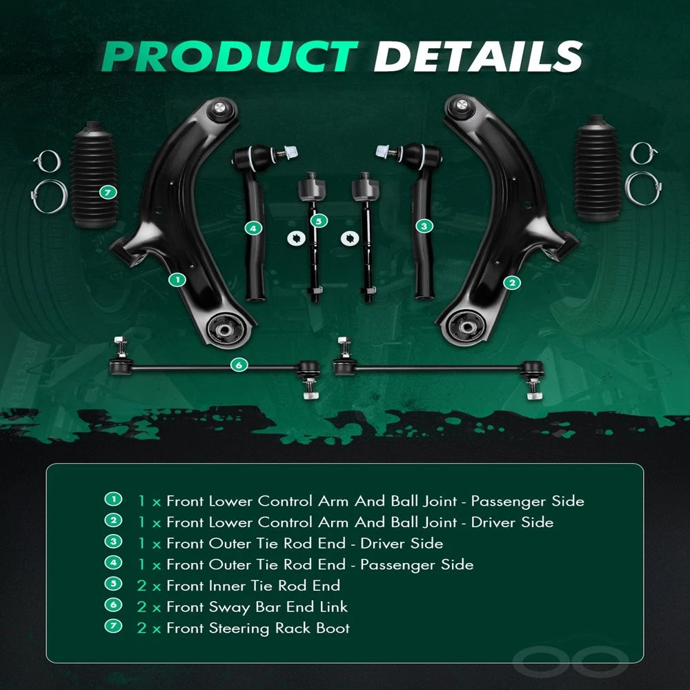 12x Front Sway Bar Links & Control Arms for Honda Civic