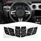 Sleek Black Vinyl Button Stickers for Ford Mustang (2015–2018)
