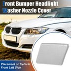 Washer Nozzle Cover Left Side Front Bumper for BMW E90 E91 (Silver Tone)