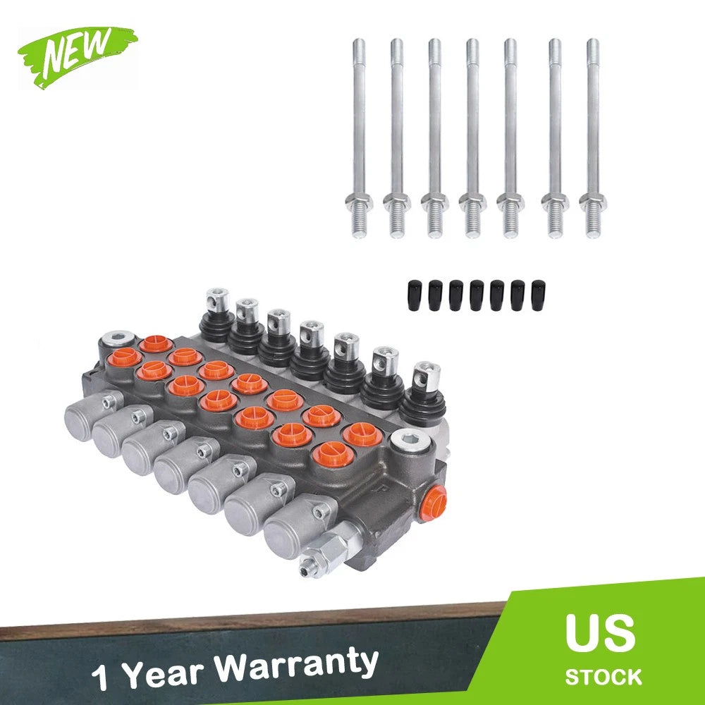 7 Spool Hydraulic Monoblock Control Valve for SAE Ports (11 GPM)