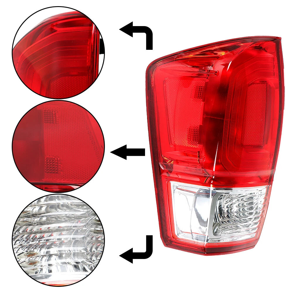 Tail Light for Toyota Tacoma (2016-2019) Red Rear Outer Lamp Halogen