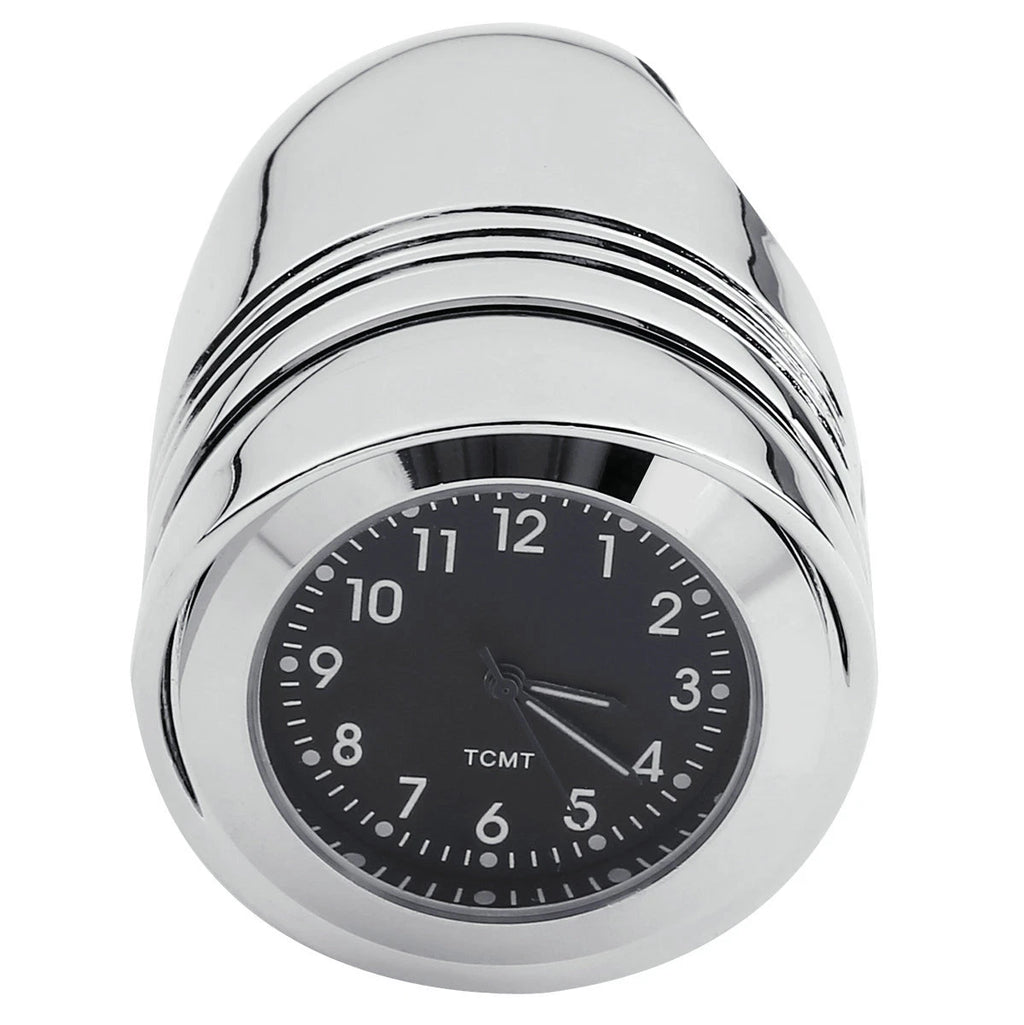 Chrome Handlebar Mount Clamp Clock for Harley Dyna (1991–2023)