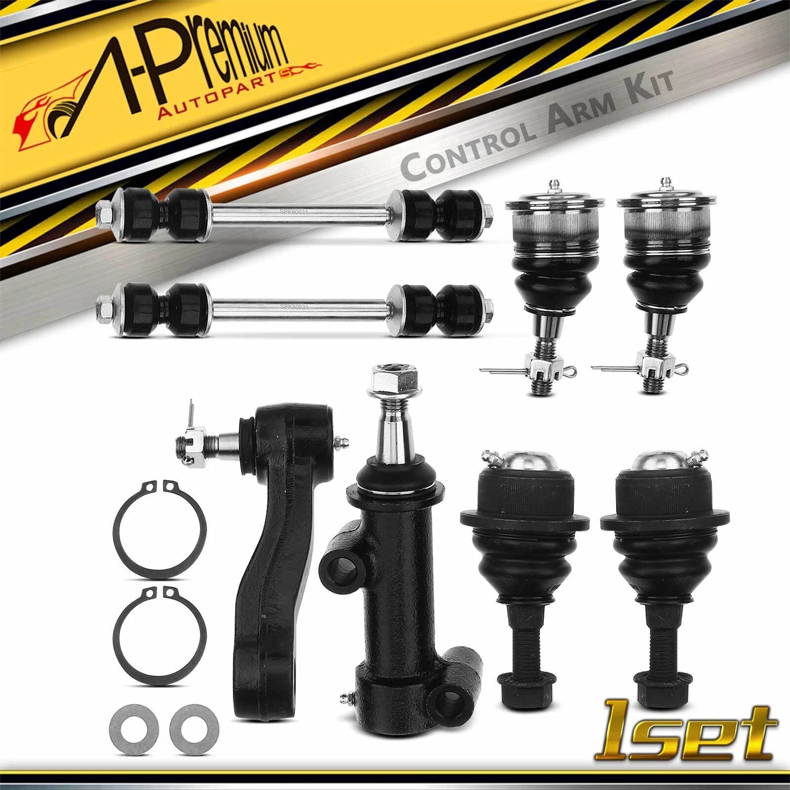 Set of 8 Front Sway Bar Idler Arms for Chevy Silverado 2500 (1999–2004)