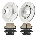 Rear Drilled Slotted Rotors and Pads for Chrysler 300 and Dodge Challenger (2011–2014)