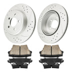 Rear Drilled Slotted Rotors and Pads for Chrysler 300 and Dodge Challenger (2011–2014)