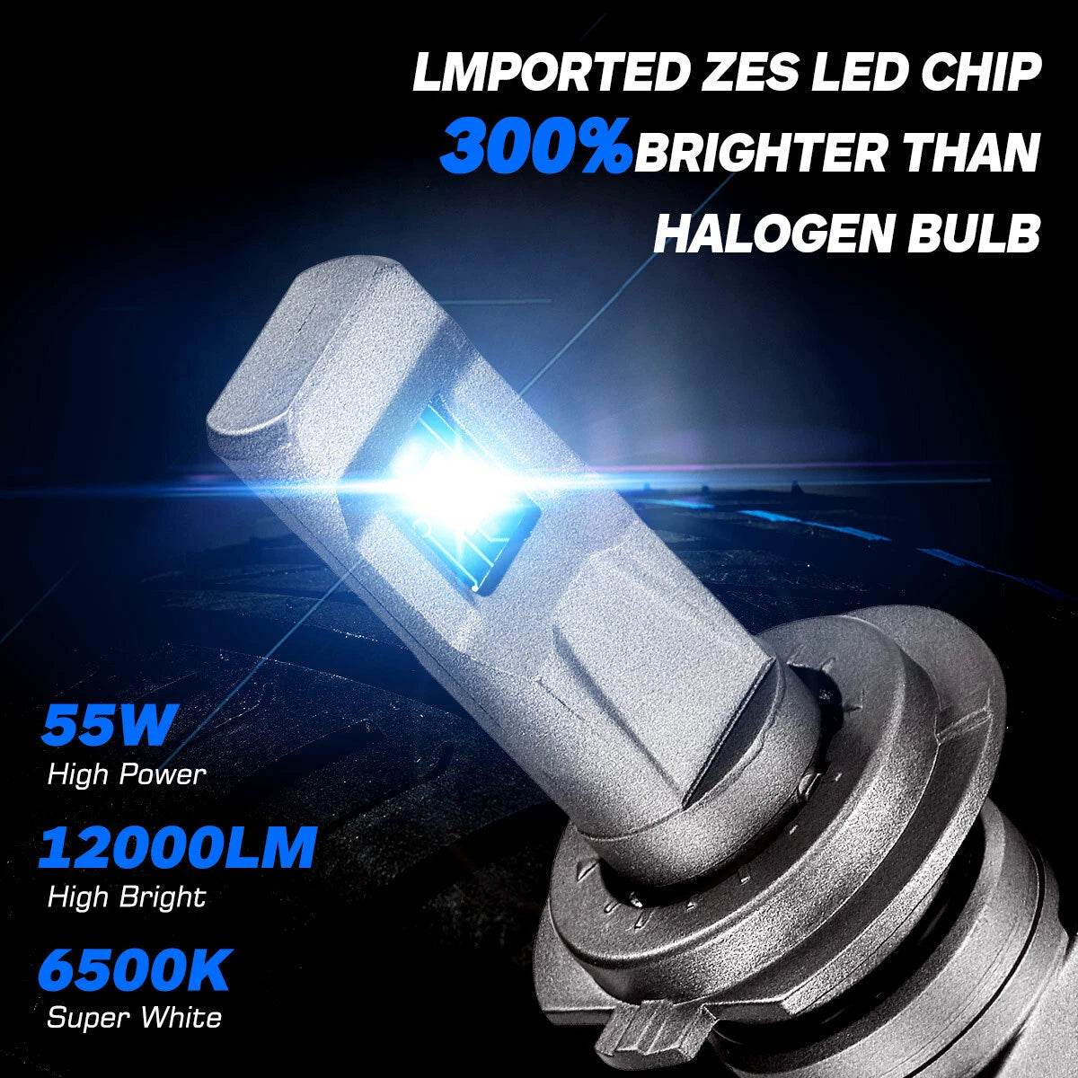 H7 LED Headlight Bulbs for NOVSIGHT (6500K, 12000LM)
