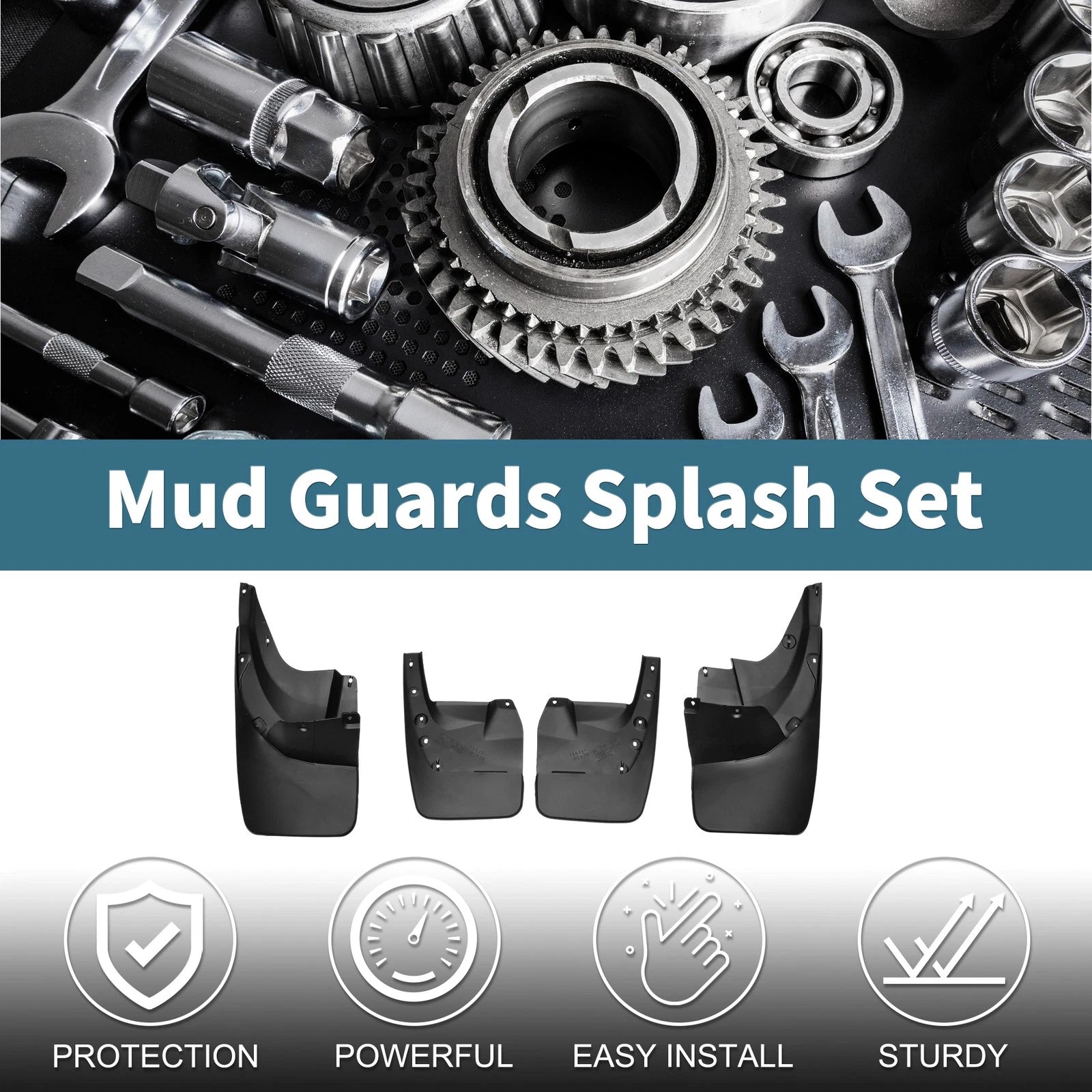 Set of 4 Mud Flaps Splash Guards for Toyota Land Cruiser Prado FJ150 (2010–2018)