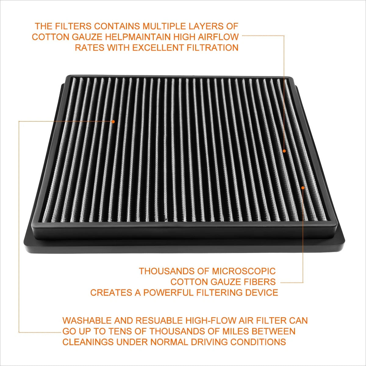 Reusable multilayer high flow drop in air filter for Lexus GS/IS/RC (2010–2017)