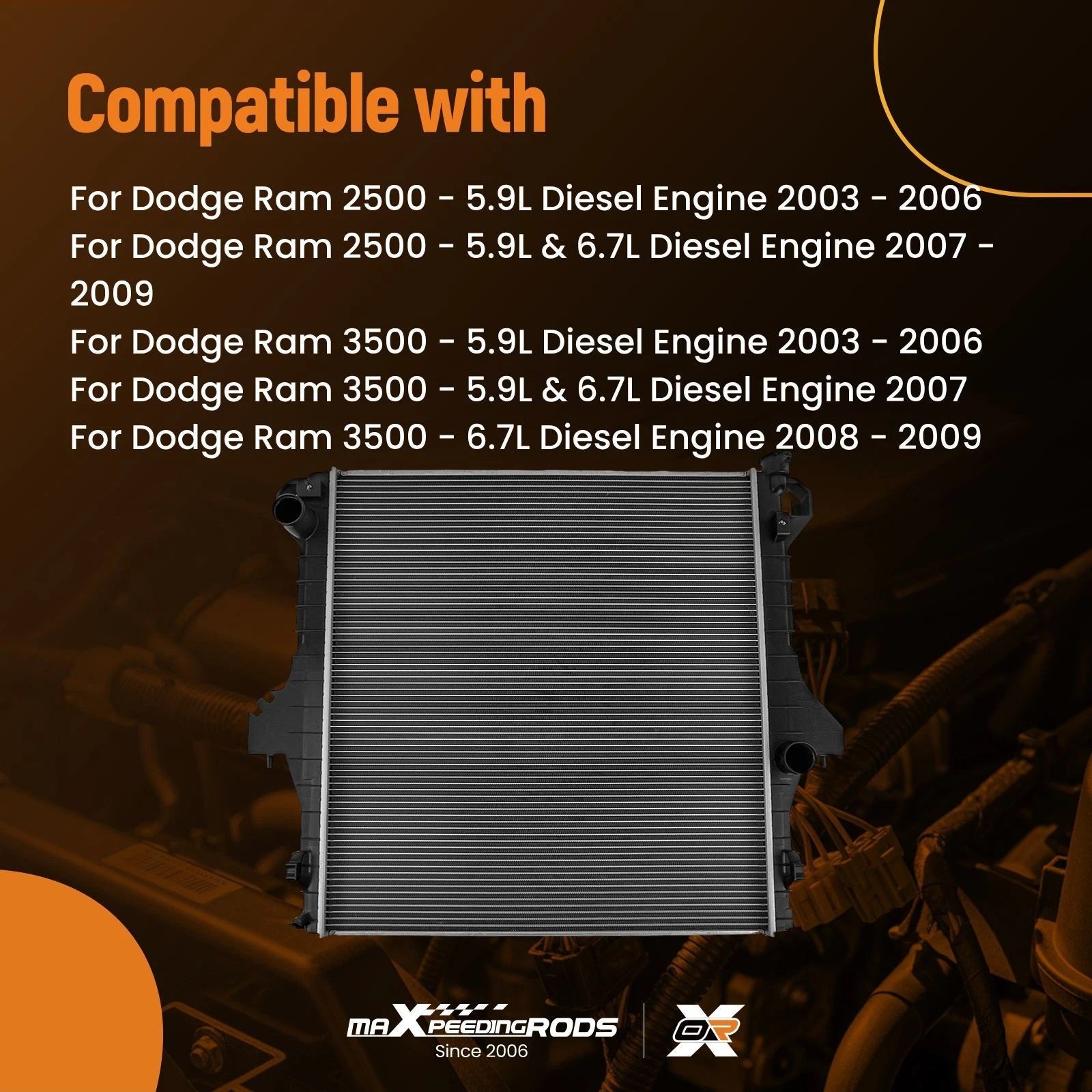 Aluminum Cooling Radiator for Dodge Ram 2500 3500 5.9L 6.7L (2003–2009) Q2711