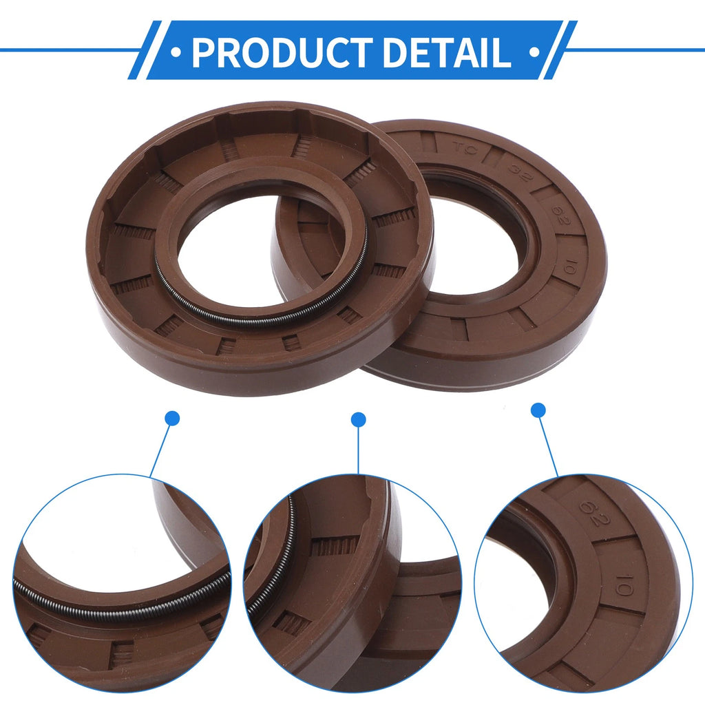 Set of 2 Oil Seal Rotary Shaft Seal FKM Rubber 32x62x10mm