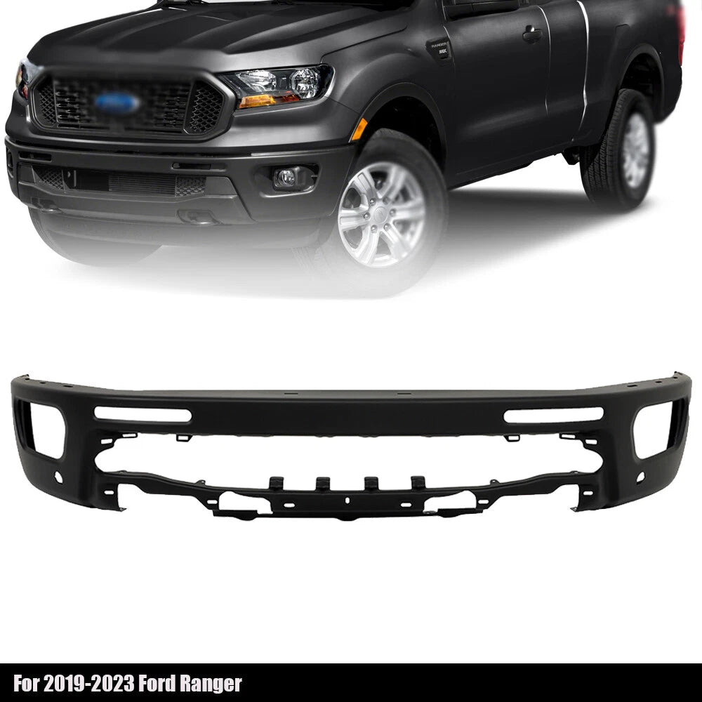 Paintable Steel Front Bumper for Ford Ranger (2019-2023) with Sensor Holes