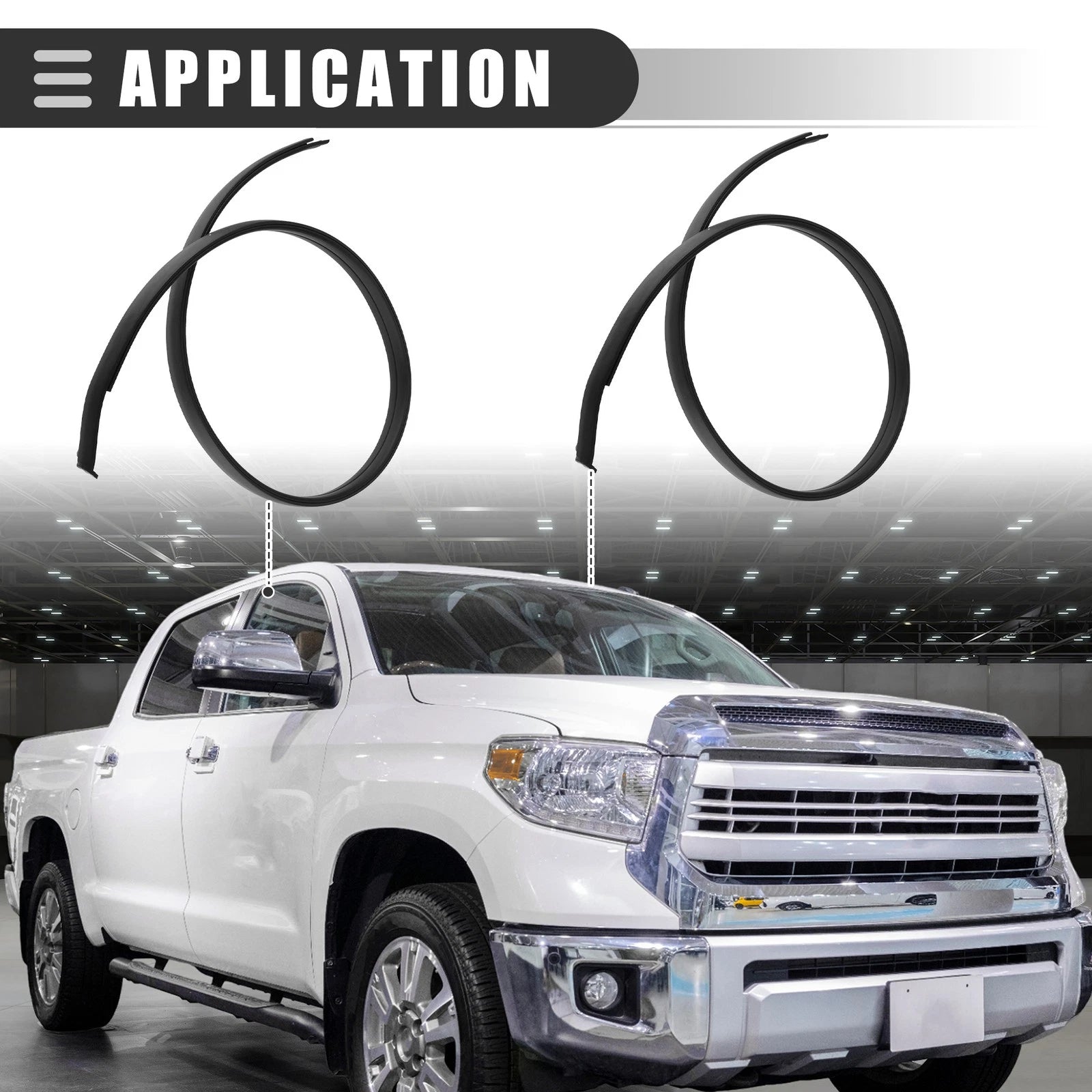Pair Roof Drip Weatherstrips for Toyota Tundra Double Cab (2007–2021) 755520C050