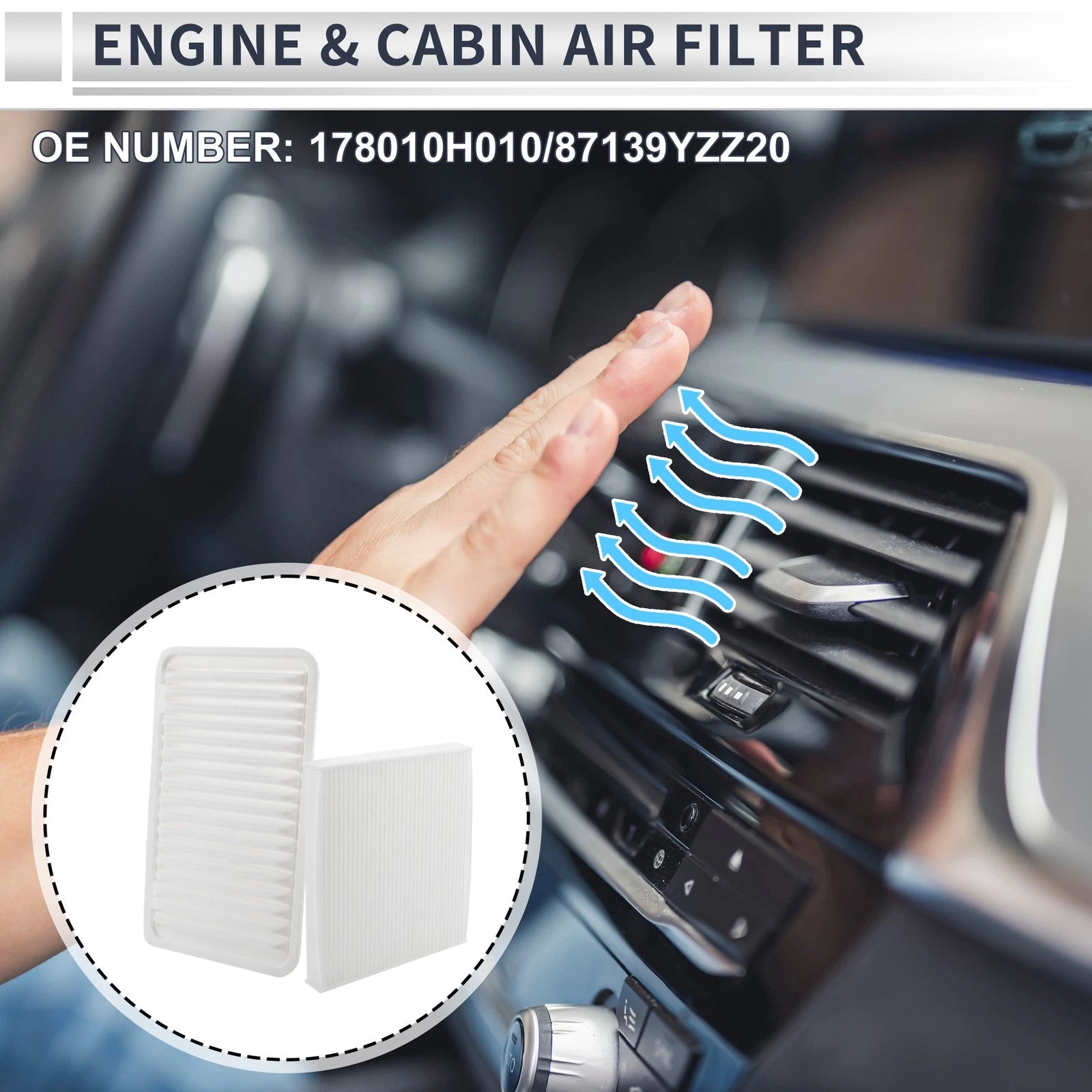 Engine Cabin Air Filter Combo for Toyota Camry 2.4L 3.0L 3.3L (2002–2011)