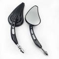 Black Raindrop Side Racing Mirrors for Harley Iron 883 1200 Custom Roadster (2009–2023)