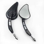 Black Raindrop Side Racing Mirrors for Harley Iron 883 1200 Custom Roadster (2009–2023)