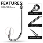 50PCS Barbed Single Fishing Hooks for Lure Fishing