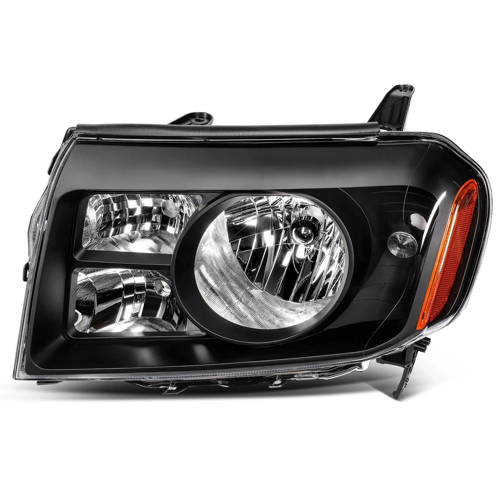 Headlight Assembly Pair for Honda Pilot (2009–2011) Black Housing Clear Lens