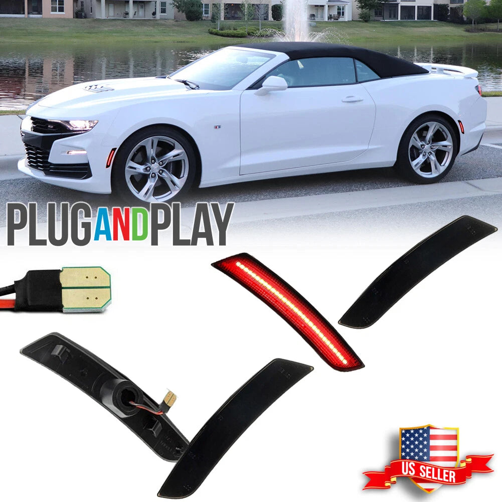 Set of 4 Smoke Red LED Side Marker Lights for Chevy Camaro (2016–2023)