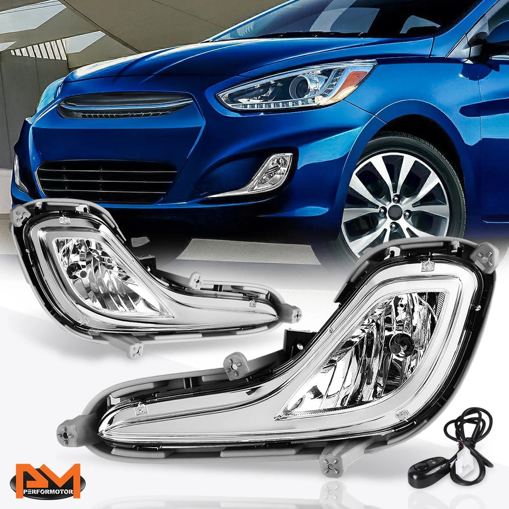 Clear Lens Bumper Fog Lights with Switch for Hyundai Accent (2012–2016)