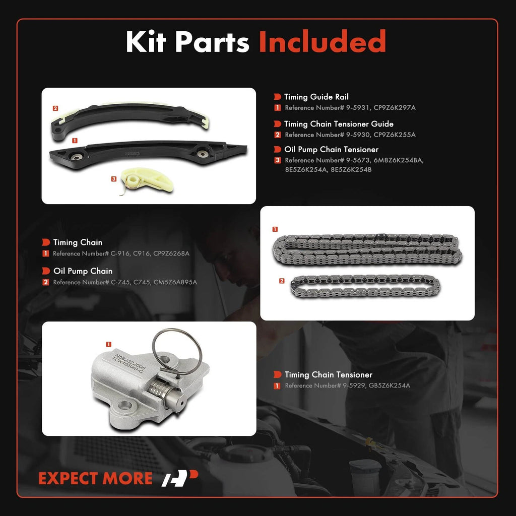 6X Timing Chain Kit for Ford Transit Connect EcoSport (2018-2021)
