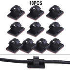 Set of 10 Self-Adhesive Wire Tie Cable Clamps for Car Dash Cam