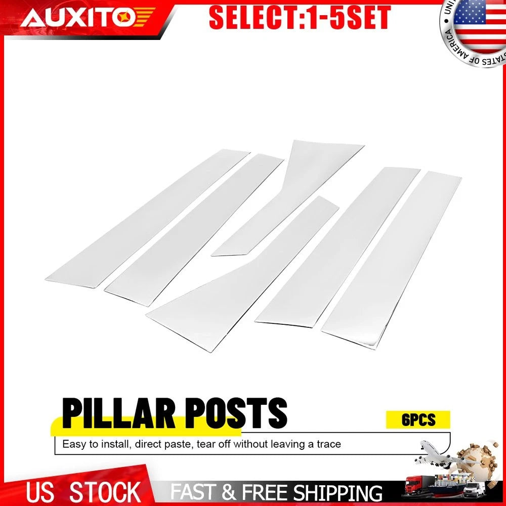 Stainless Steel Chrome Pillar Post Cover Trim for Cadillac CT6 (2016–2020) 6-30X