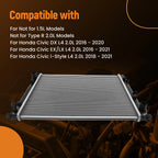 Aluminum Radiator for Honda Civic 2.0L (2016–2020)