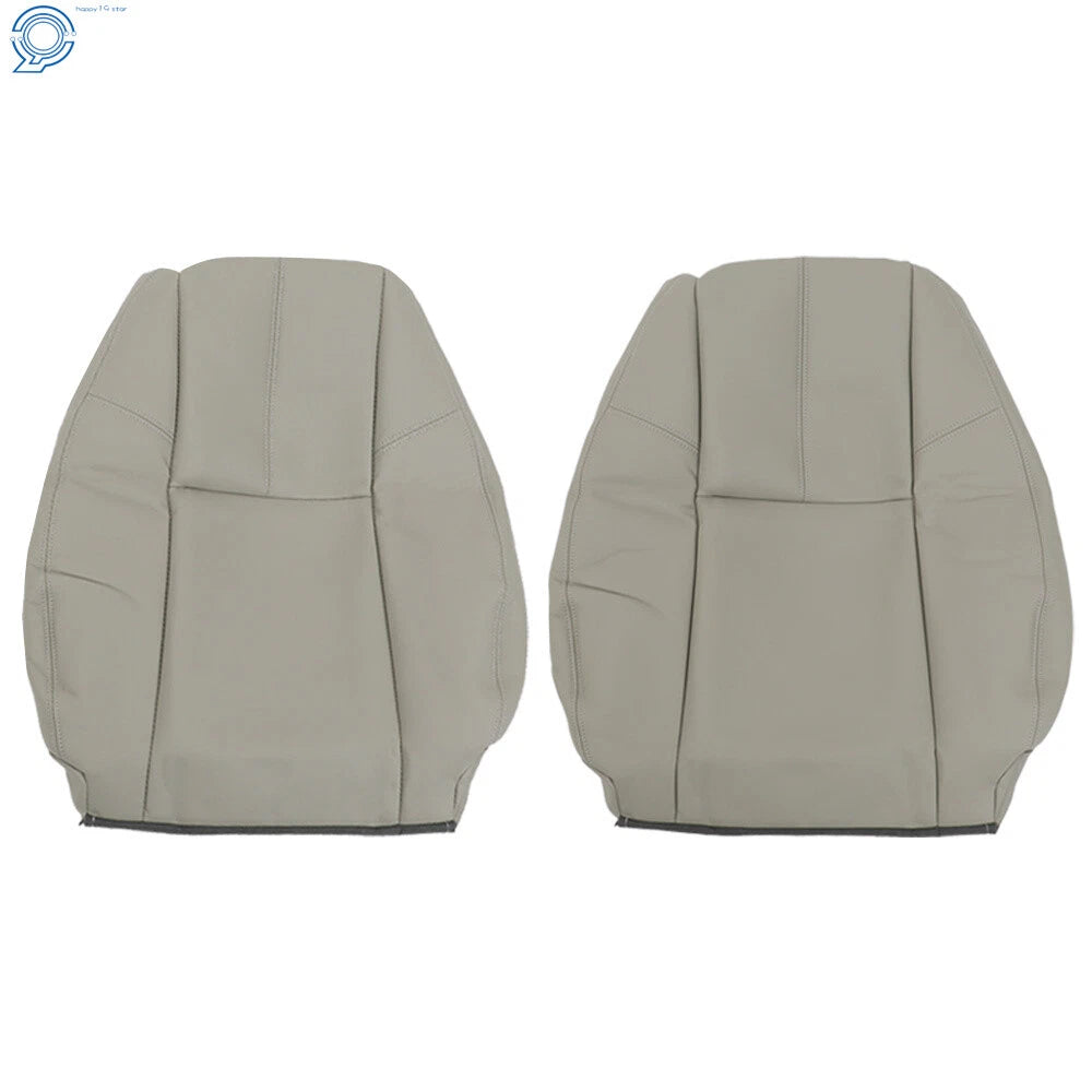 Set of 2 Front Seat Covers for Chevy Tahoe GMC Sierra (2007–2014) Leather Gray